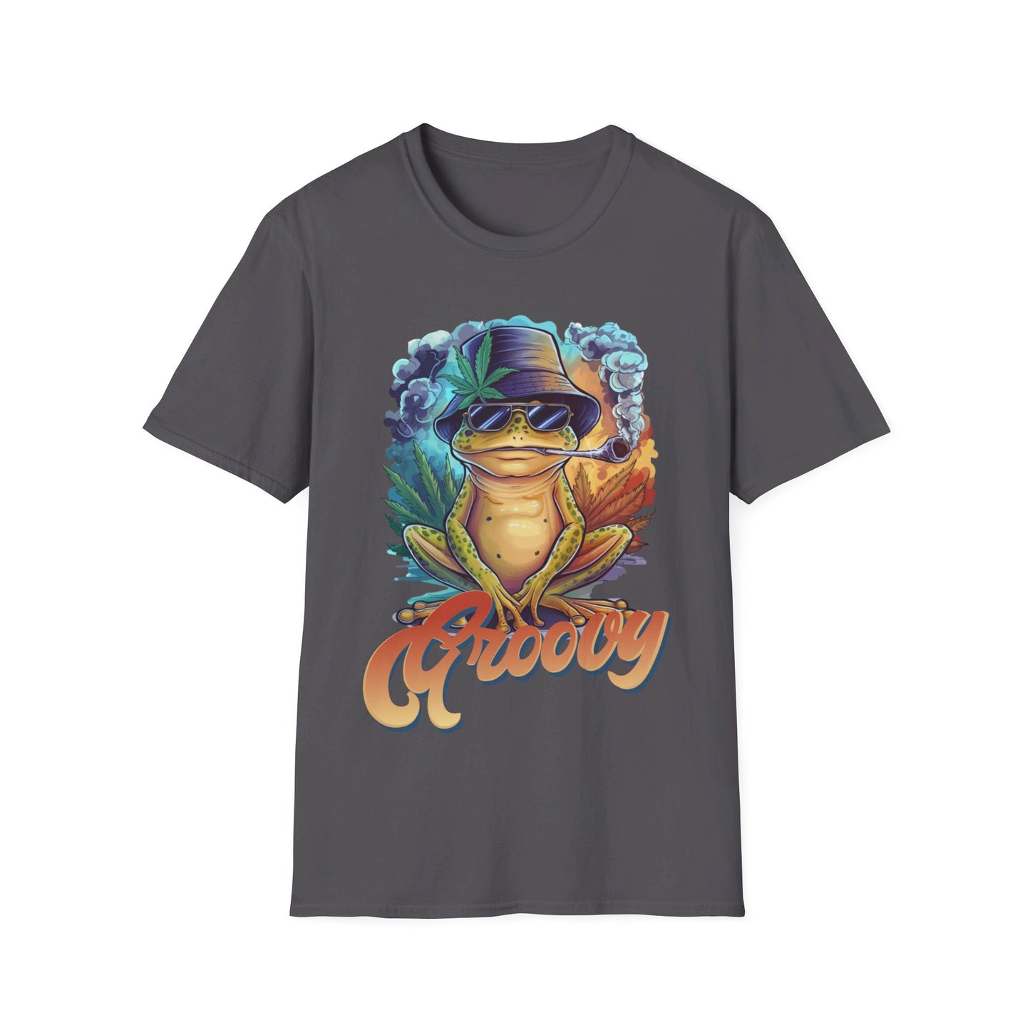 Groovy Smoking Frog Unisex Softstyle T-Shirt