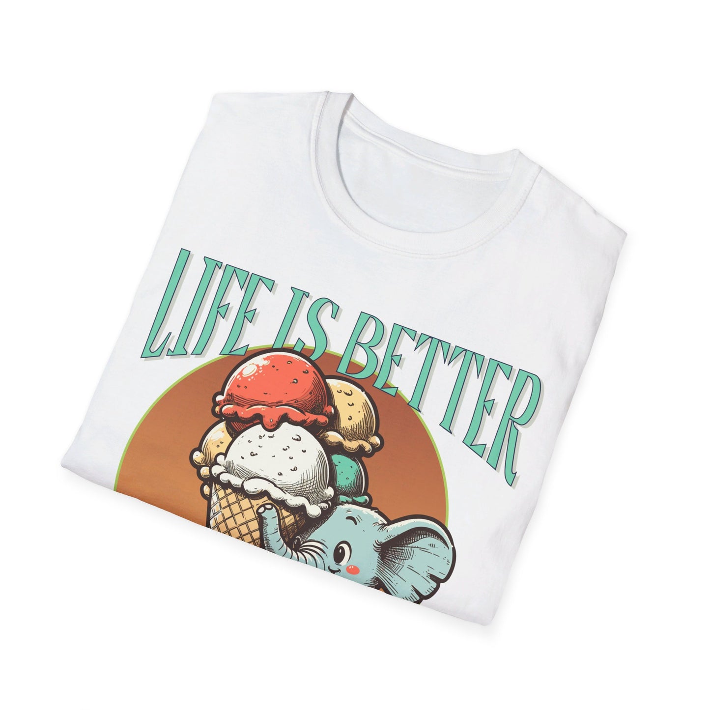 Life is Better with Ice Cream Unisex Softstyle T-Shirt