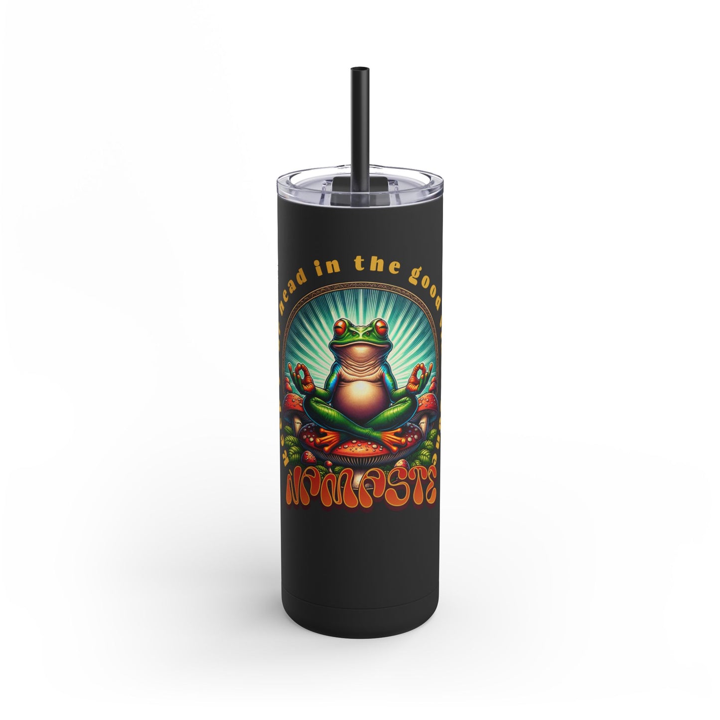 Frog Good Vibes Zone Maars Maker Skinny Matte Tumbler, 20oz