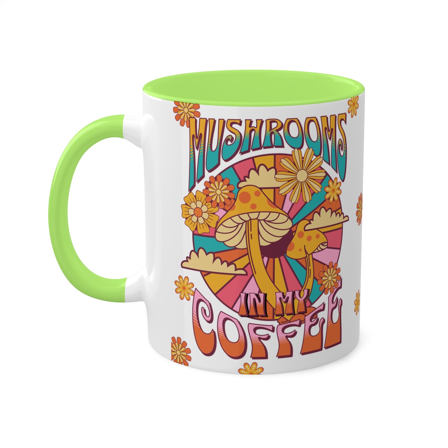 Mushrooms in my Coffee Colorful Mugs, 11oz