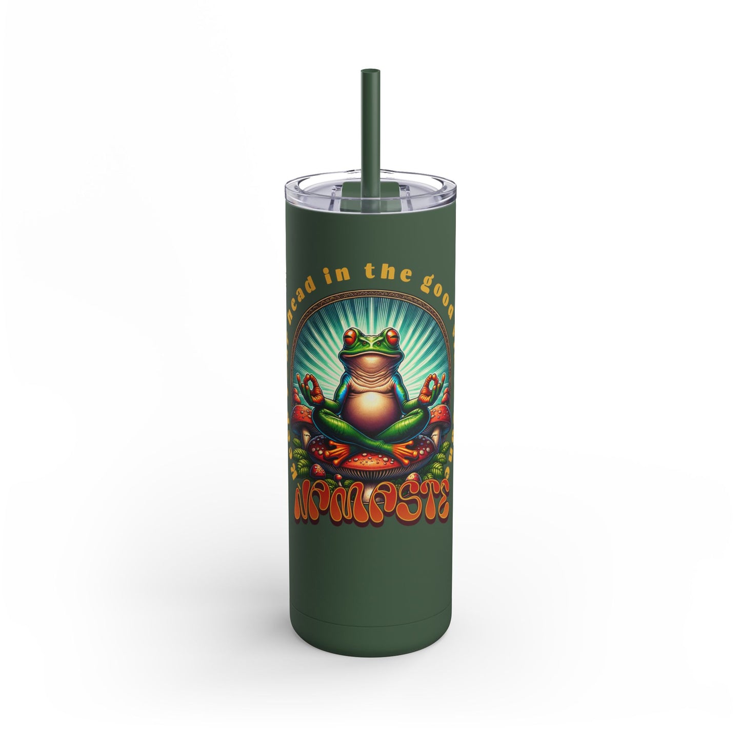 Frog Good Vibes Zone Maars Maker Skinny Matte Tumbler, 20oz