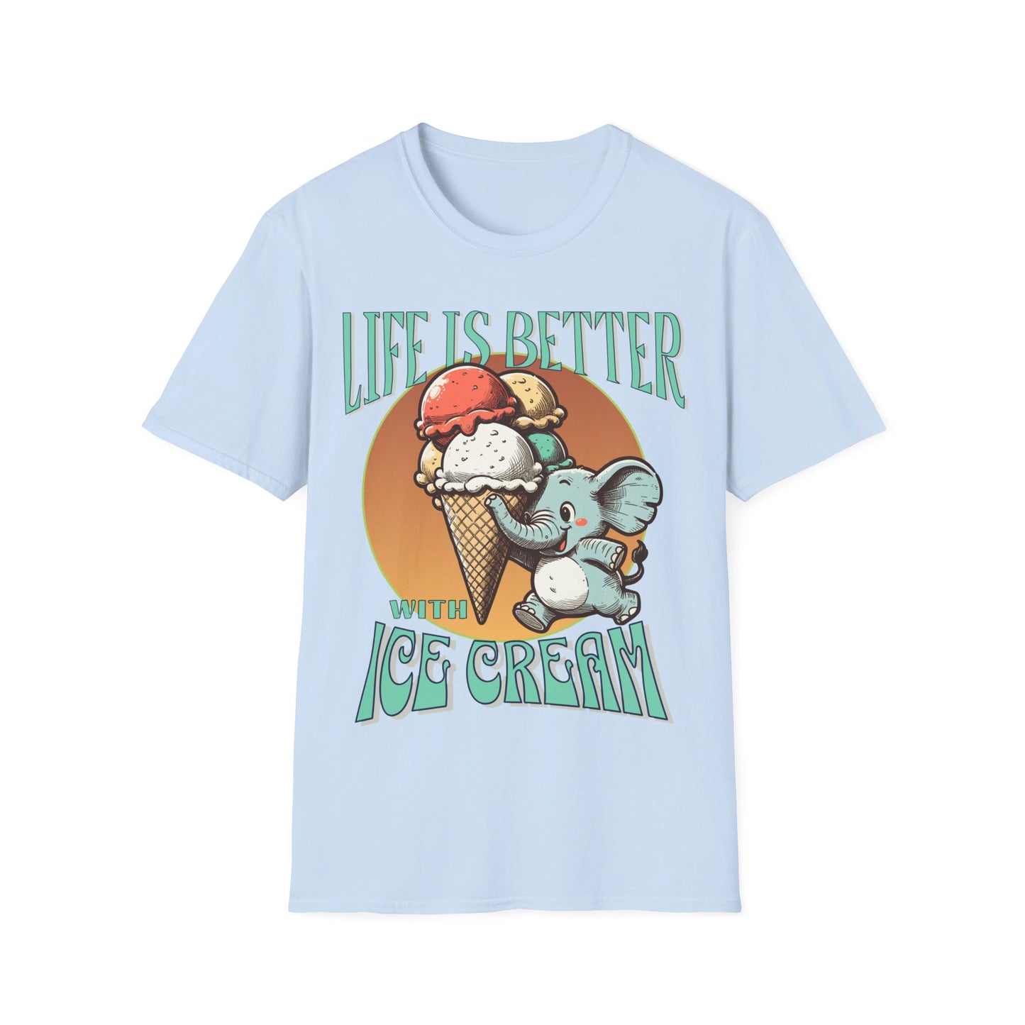 Life is Better with Ice Cream Unisex Softstyle T-Shirt