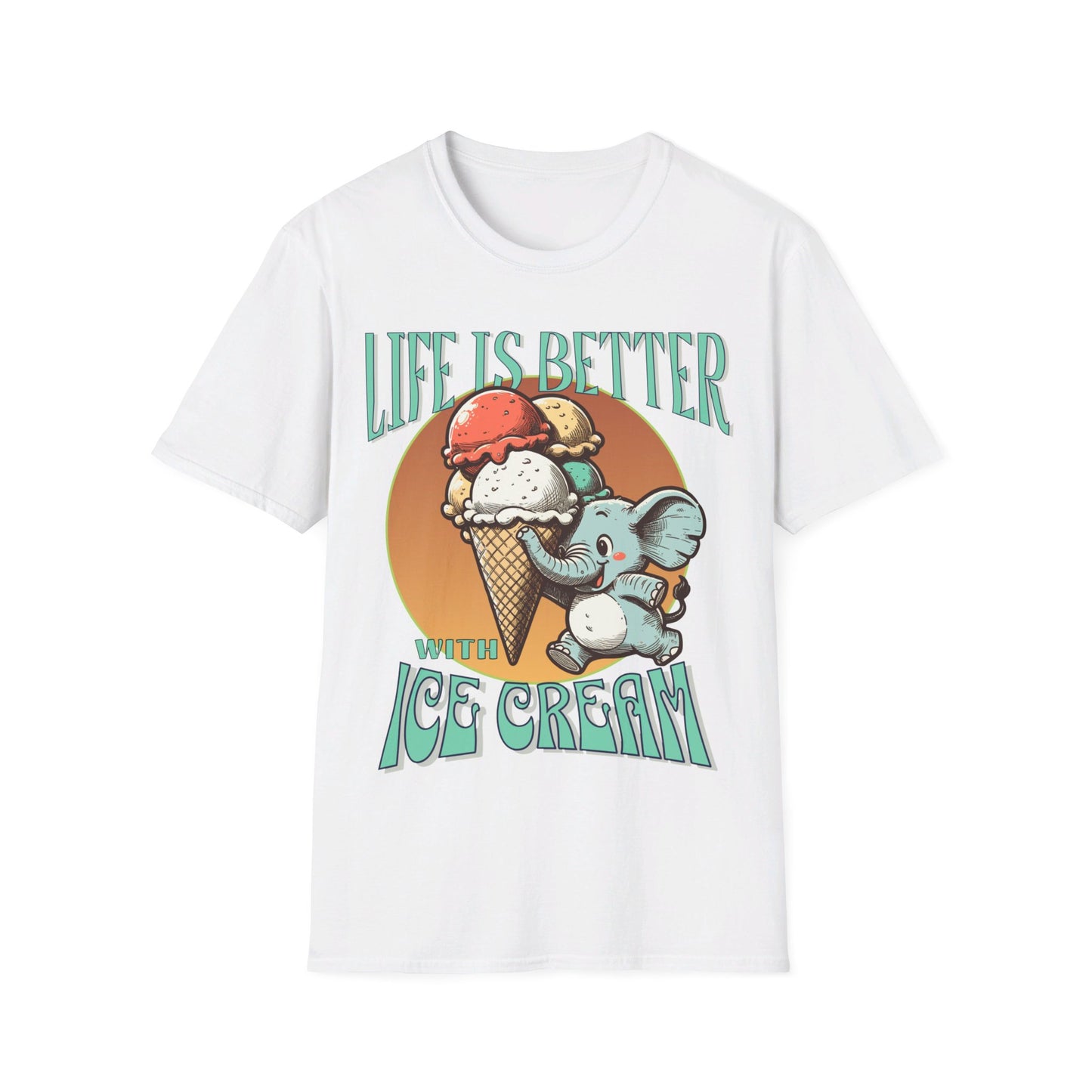 Life is Better with Ice Cream Unisex Softstyle T-Shirt