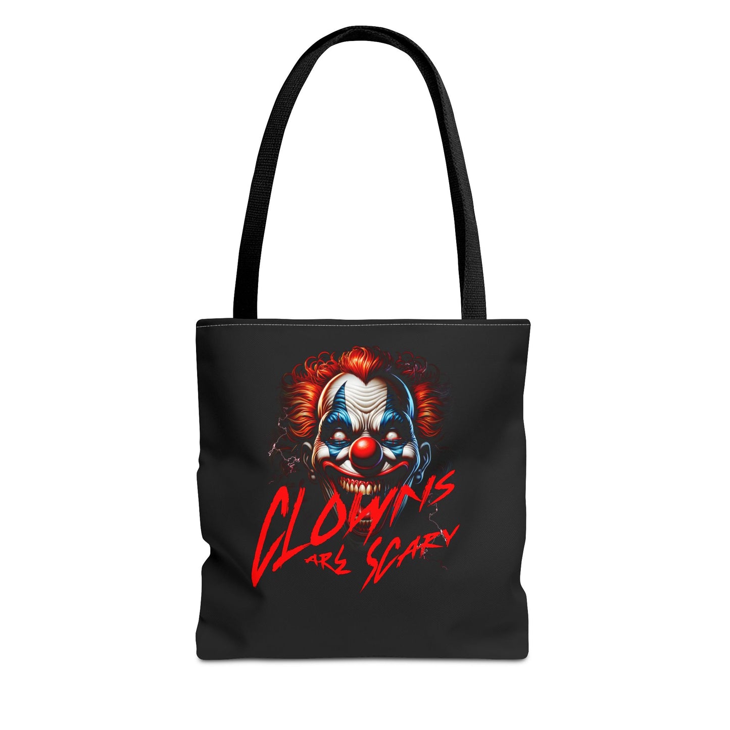 Clowns Are Scary with Face Tote Bag (AOP)