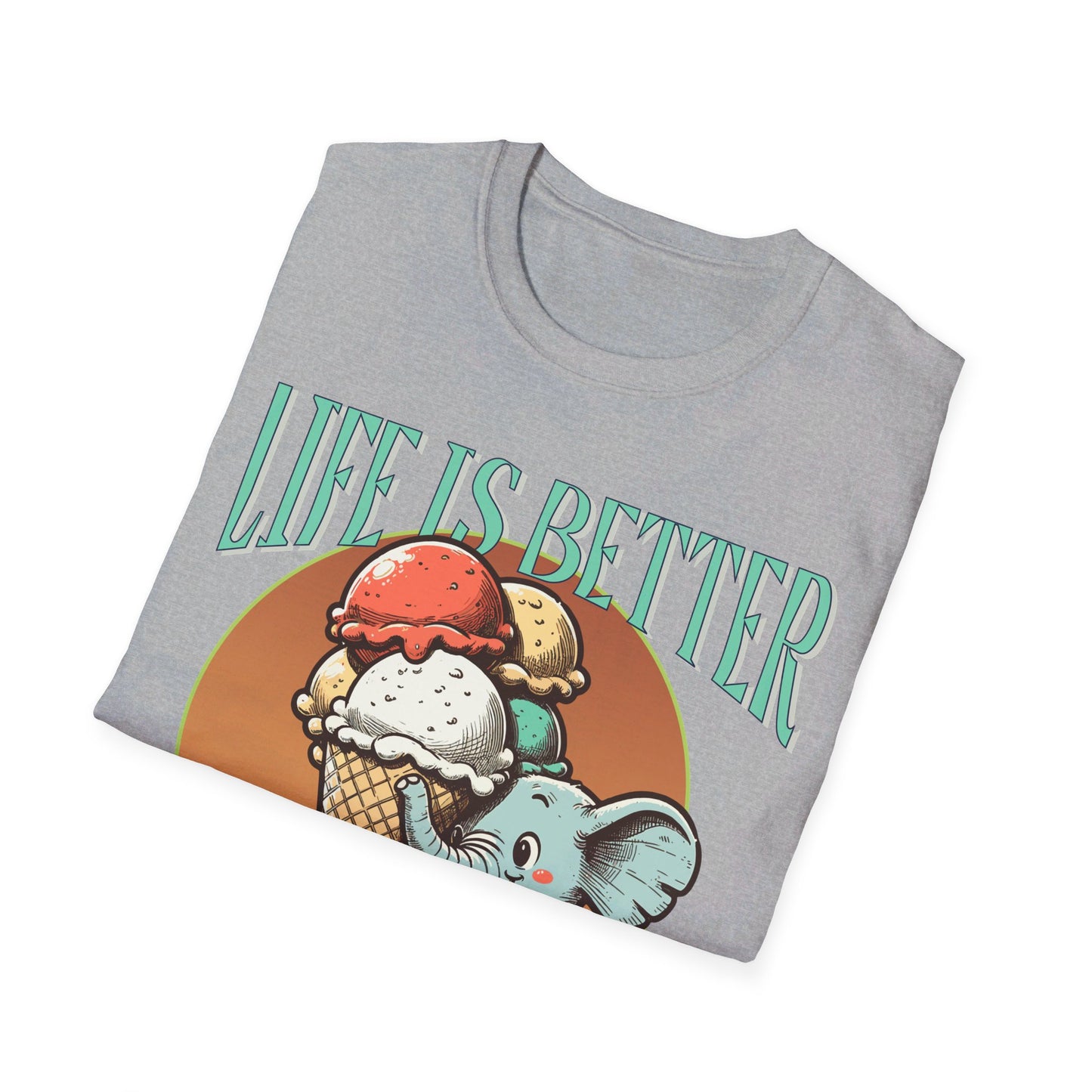 Life is Better with Ice Cream Unisex Softstyle T-Shirt