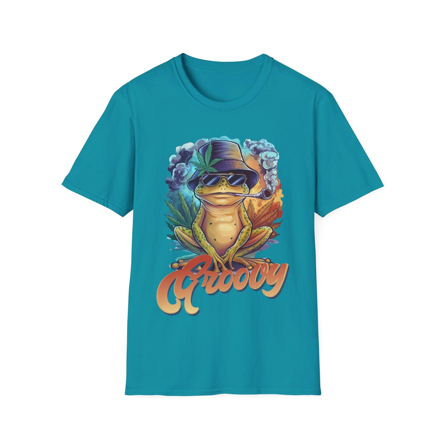 Groovy Smoking Frog Unisex Softstyle T-Shirt