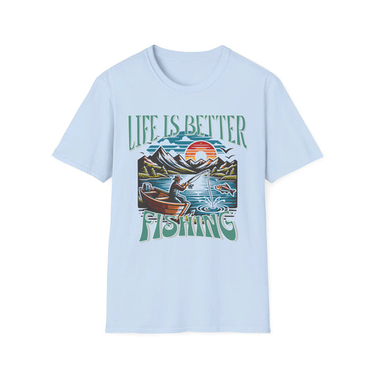 Life is Better Fishing Unisex Softstyle T-Shirt