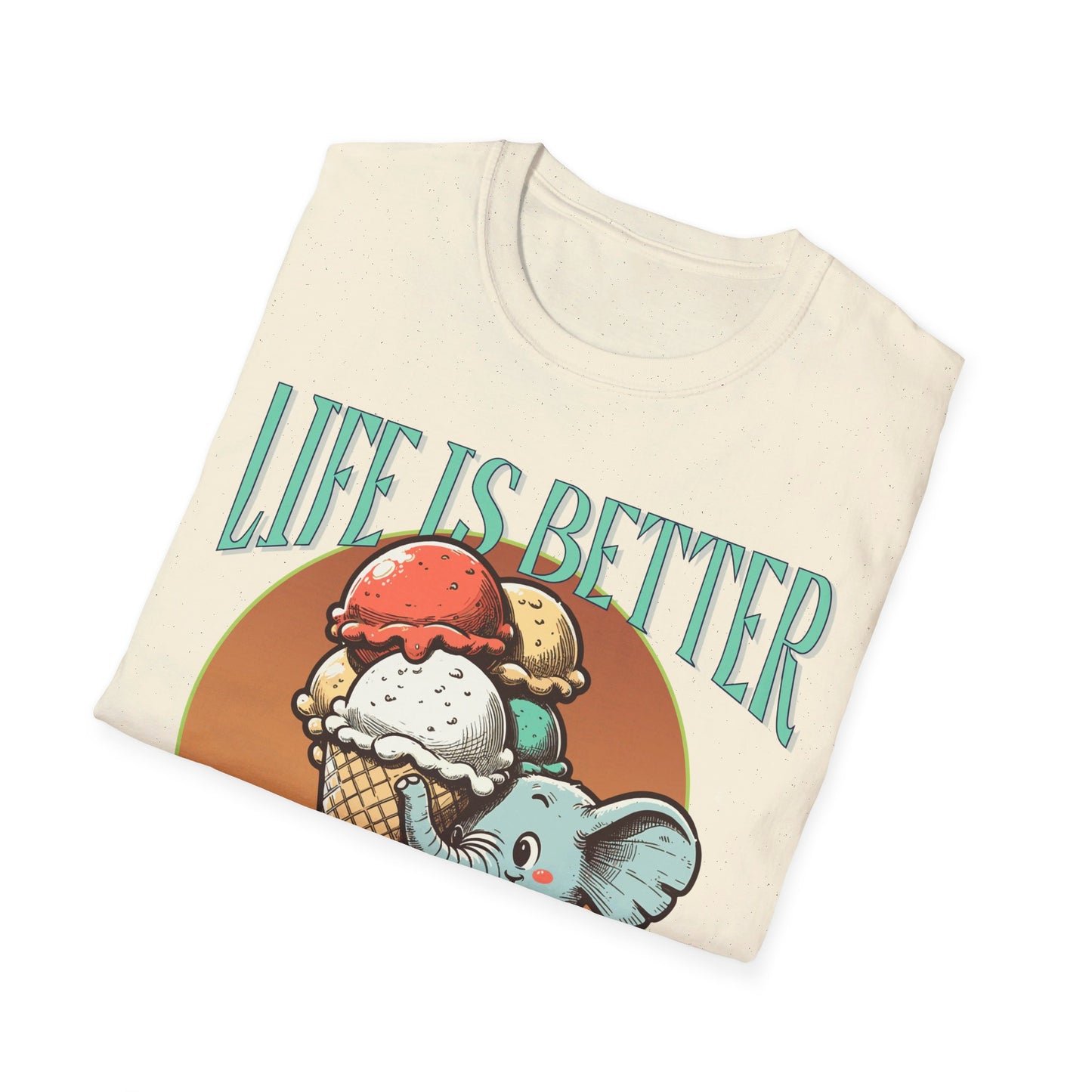 Life is Better with Ice Cream Unisex Softstyle T-Shirt