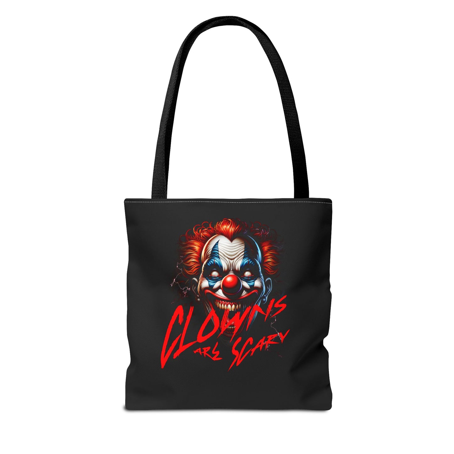 Clowns Are Scary with Face Tote Bag (AOP)