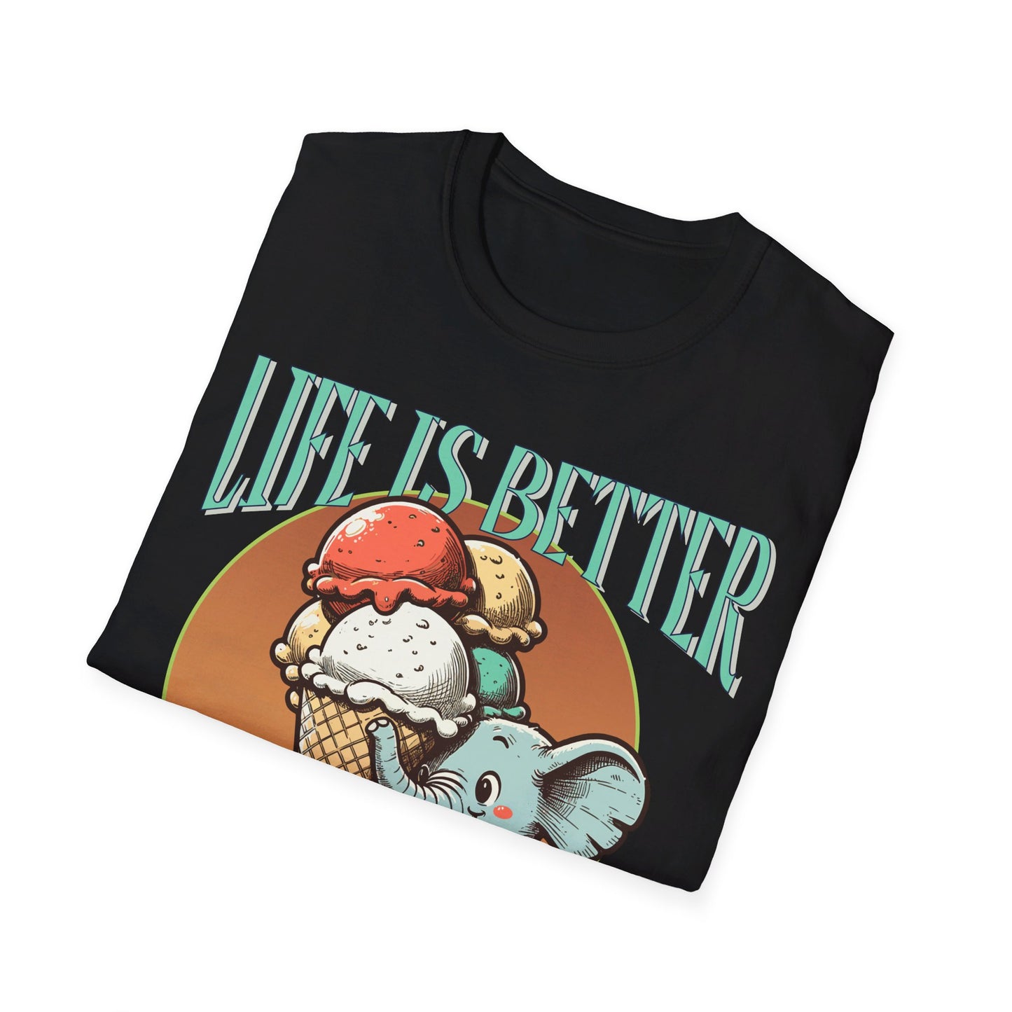 Life is Better with Ice Cream Unisex Softstyle T-Shirt