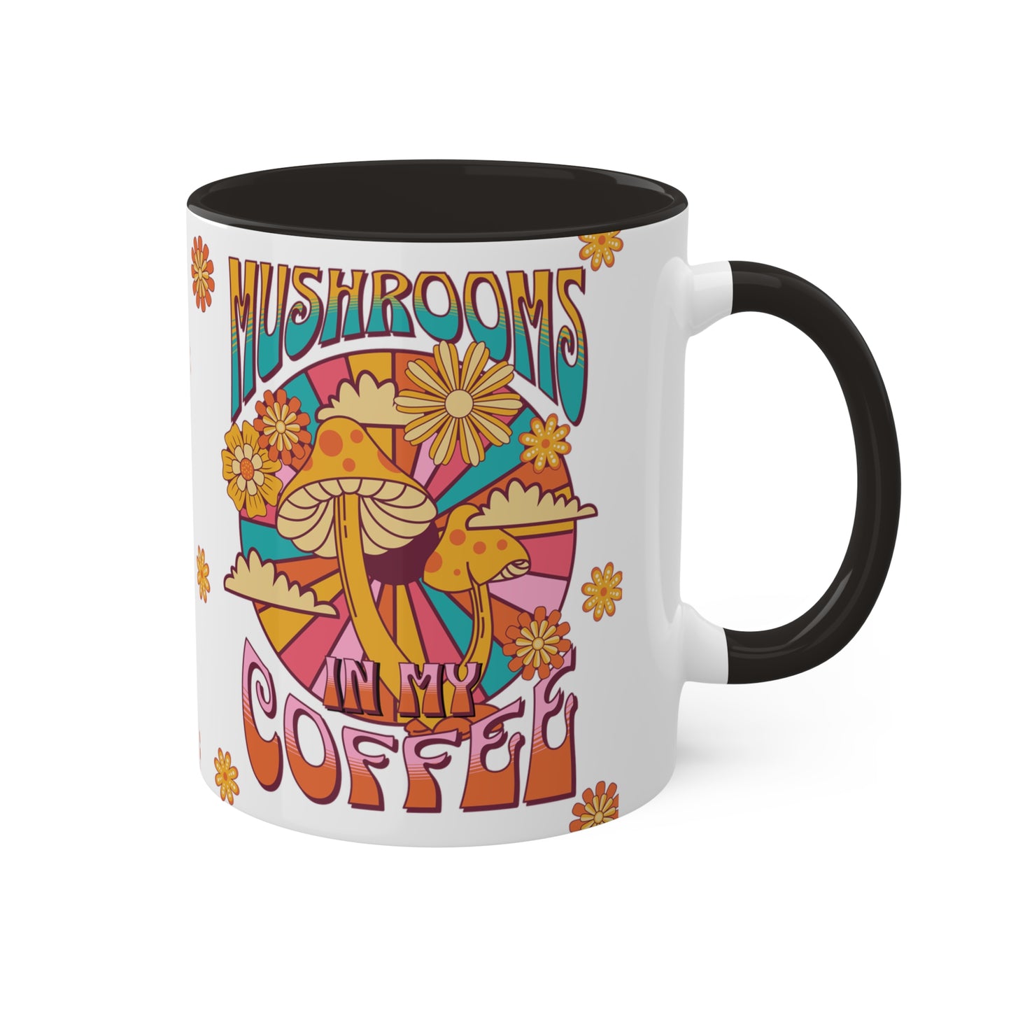 Mushrooms in my Coffee Colorful Mugs, 11oz