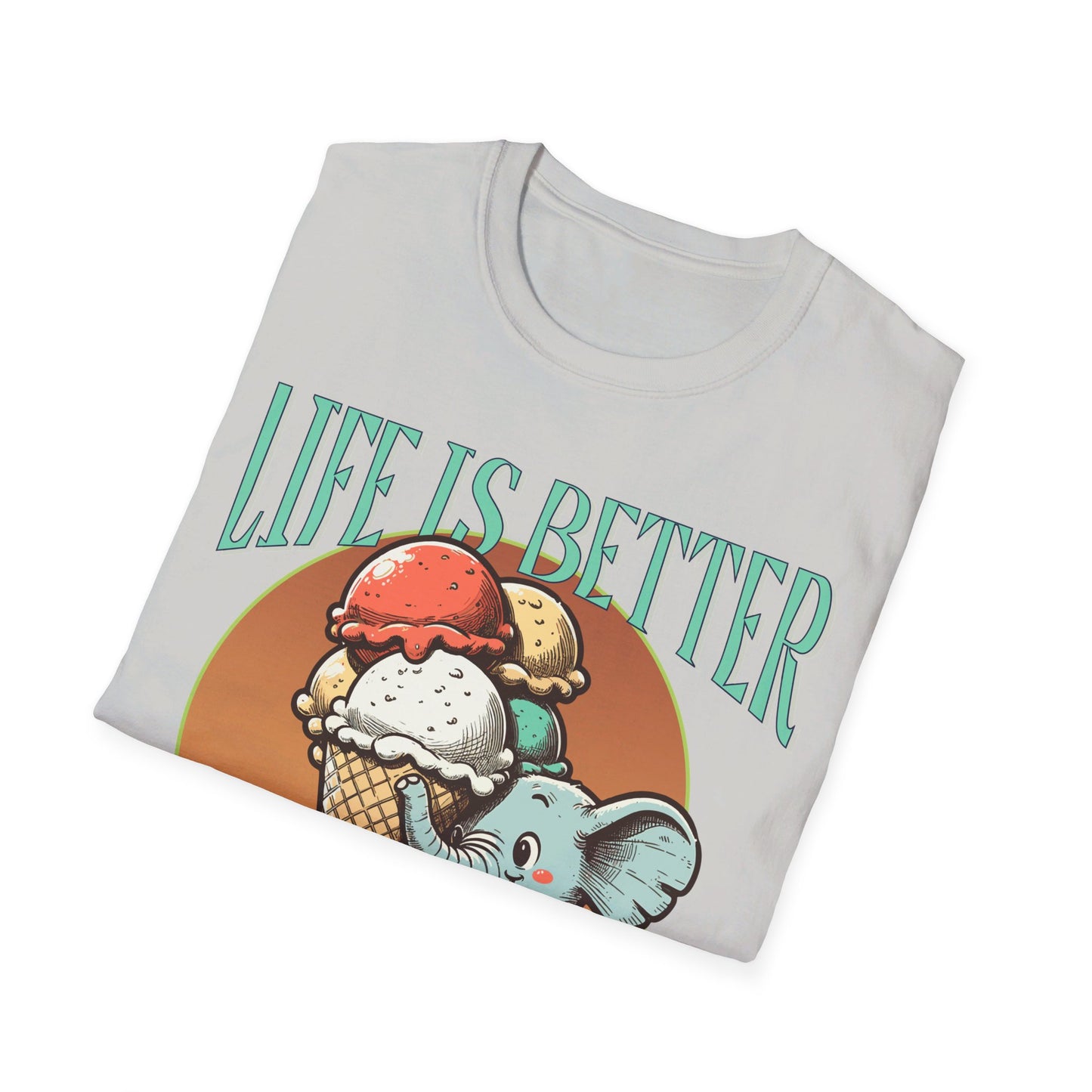 Life is Better with Ice Cream Unisex Softstyle T-Shirt