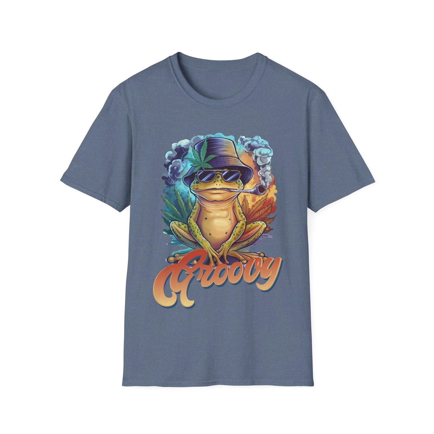 Groovy Smoking Frog Unisex Softstyle T-Shirt