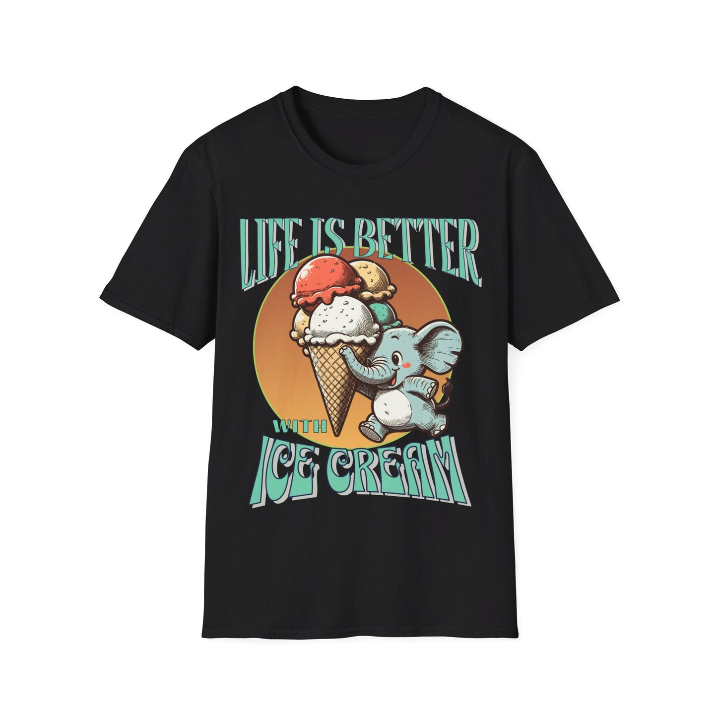 Life is Better with Ice Cream Unisex Softstyle T-Shirt