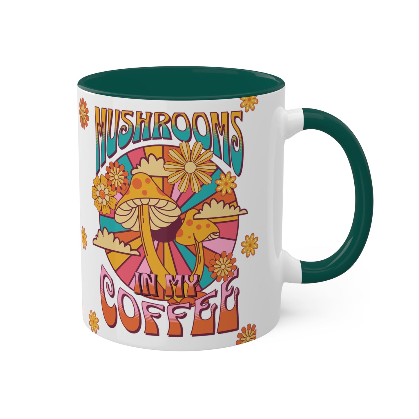 Mushrooms in my Coffee Colorful Mugs, 11oz