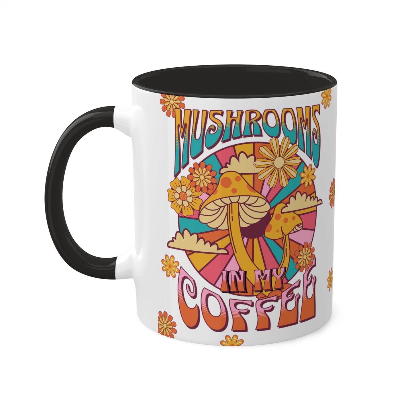 Mushrooms in my Coffee Colorful Mugs, 11oz