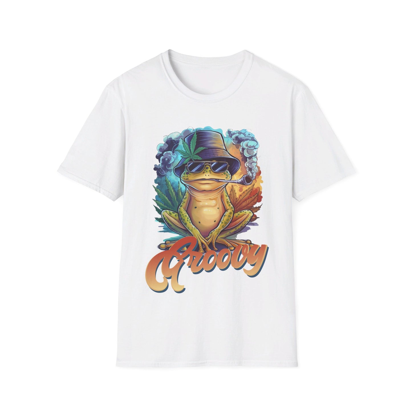 Groovy Smoking Frog Unisex Softstyle T-Shirt