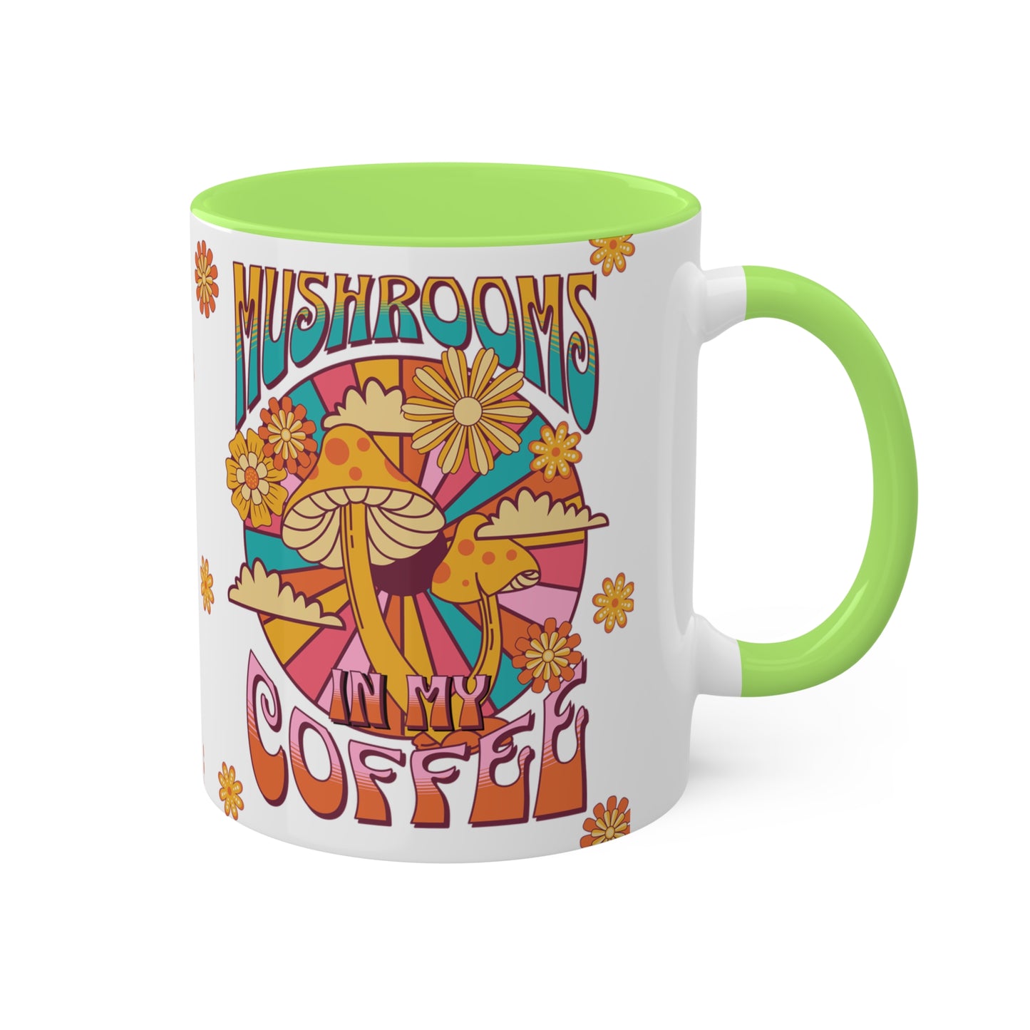 Mushrooms in my Coffee Colorful Mugs, 11oz