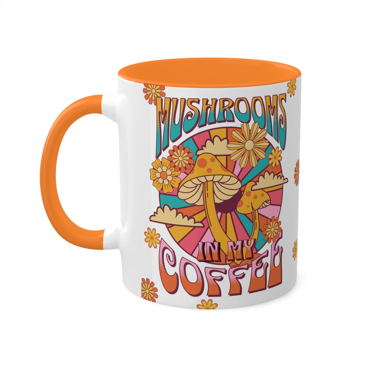 Mushrooms in my Coffee Colorful Mugs, 11oz