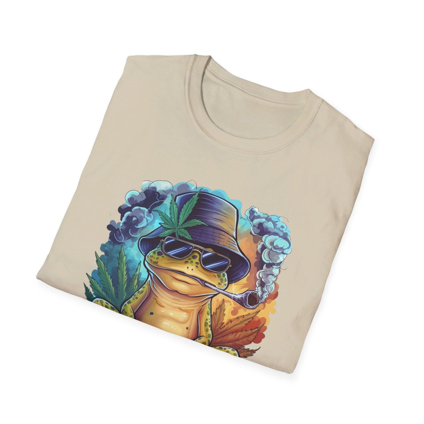 Groovy Smoking Frog Unisex Softstyle T-Shirt