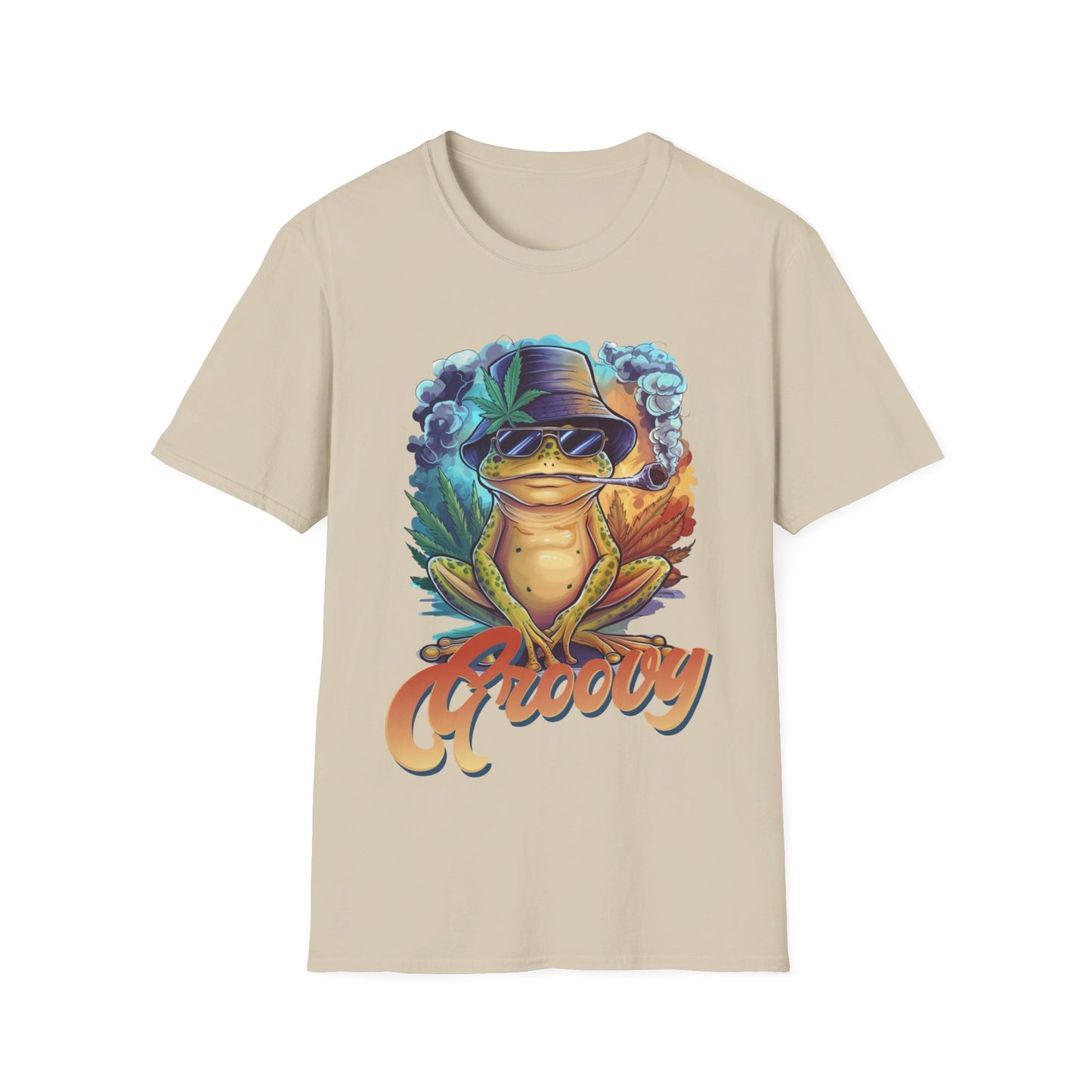 Groovy Smoking Frog Unisex Softstyle T-Shirt